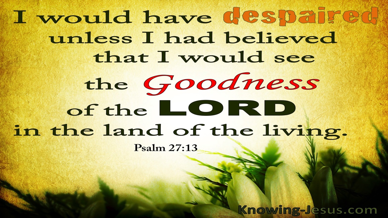 Psalm 27:13 The Goodness Of The Lord (orange)